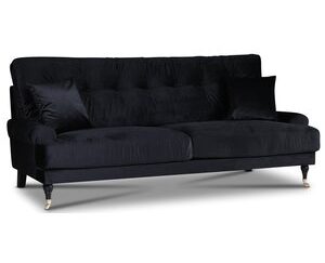 Adena 3-sits soffa - Svart sammet