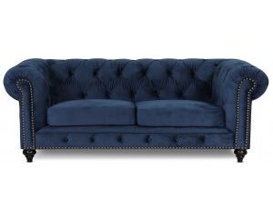 Chesterfield Montgomery 3-sits soffa - Blå sammet