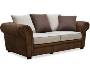 Delux 2-sits soffa med kuvertkuddar - Brun/Beige