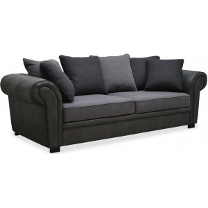 Delux 3-sits soffa med kuvertkuddar - Grå/Antracit/Vintage