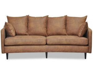 Gotland 3-sits svängd soffa - Cognac ecoläder