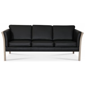 Pure 3-sits lädersoffa - Svart