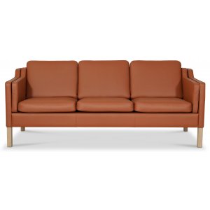 Salvatore 3-sits lädersoffa - Cognac
