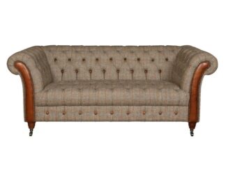 Chesterfield Harris Tweed soffa 2 sits Candytuft Lodge