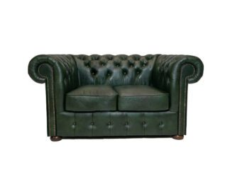 Chesterfield soffa Class läder | 2 sits | grön