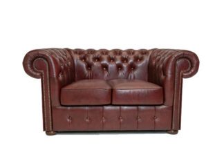 Chesterfield soffa Class läder | 2 sits | röd