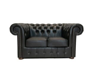 Chesterfield soffa Class läder | 2 sits | svart