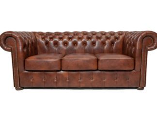 Chesterfield soffa Class läder | 3 sits | gammal brun