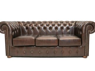 Chesterfield soffa Class läder | 3 sits | mörkbrun