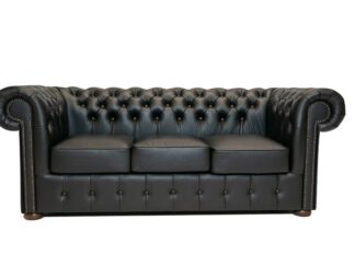 Chesterfield soffa Class läder | 3 sits | svart