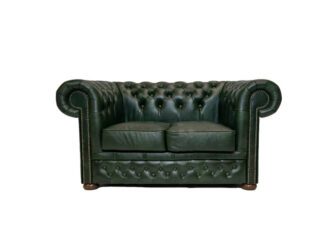 Chesterfield soffa First Class läder | 2 sits | grön