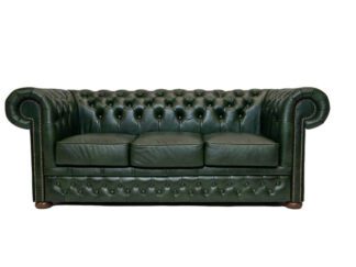 Chesterfield soffa First Class läder | 3 sits | grön