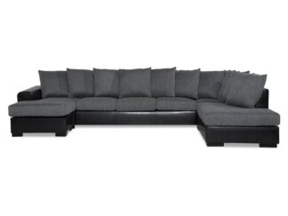 NASHVILLE U-soffa Large med Divan Vänster Konstläder Grå