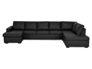 NEW YORK U-soffa XL Divan Vänster Svart Konstläder