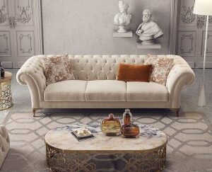 Bianca 3-sits soffa - Cream