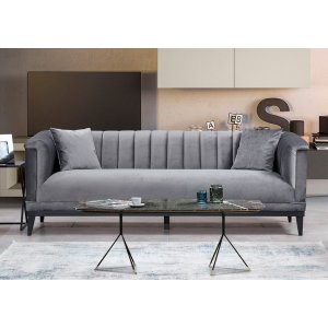 Trendy 3-sits soffa - Mörkgrå