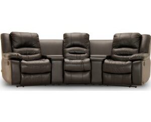 Kensington manuell 3-sits soffa - Svart läder