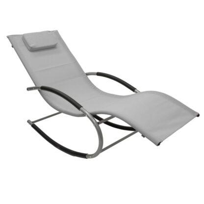 Gungande soffa med kudde och sidoficka grå aluminium ML-Design