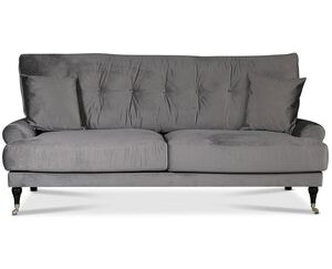 Adena 2-sits soffa - Ljusgrå sammet