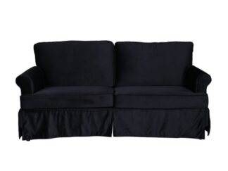 Anton soffa 2-sits velour svart.