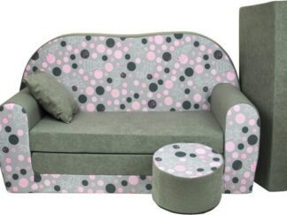 Bäddsoffa för barn - gästmadrass - soffa - 170 x 100 x 8 - bäddsoffa - mattgrön - kattungar