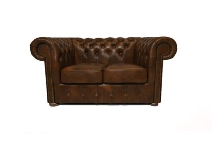 Chesterfield soffa Class läder | 2 sits | ljusbrun