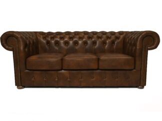 Chesterfield soffa Class läder | 3 sits | ljusbrun