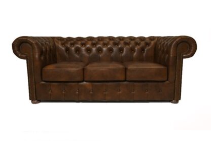 Chesterfield soffa Class läder | 3 sits | ljusbrun
