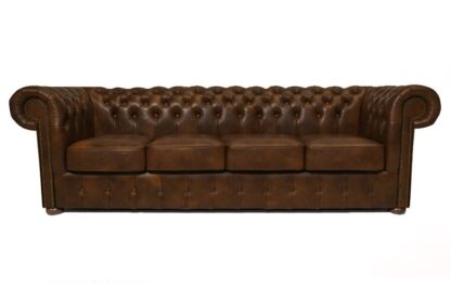 Chesterfield soffa Class läder | 4 sits | ljusbrun