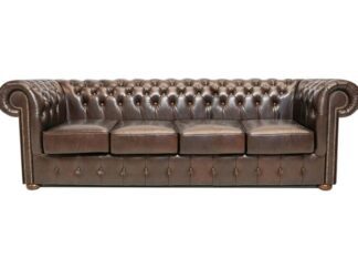 Chesterfield soffa Class läder | 4 sits | mörkbrun