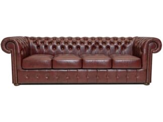 Chesterfield soffa Class läder | 4 sits | röd