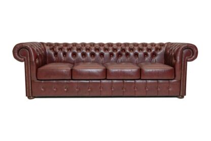 Chesterfield soffa Class läder | 4 sits | röd