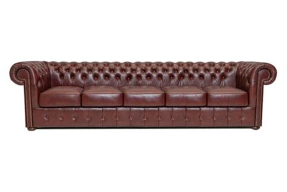 Chesterfield soffa Class läder | 5 sits | röd