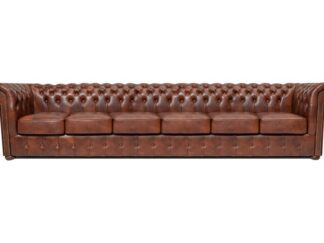 Chesterfield soffa Class läder | 6 sits | gammal brun