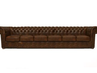 Chesterfield soffa Class läder | 6 sits | ljusbrun