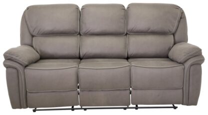 Saranda soffa 3-sits recliner PU-läder grå.