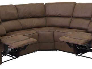 Saranda soffa hörnsoffa recliner PU-läder brun.