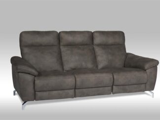 Sena 3-sits soffa recliner med motor, tyg, brun.