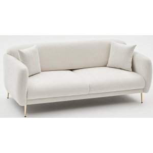 Simena 3-sits soffa - Gräddvit/guld