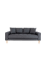 Soffa 2,5-sits Lido. Polyester med ben i naturfärg
