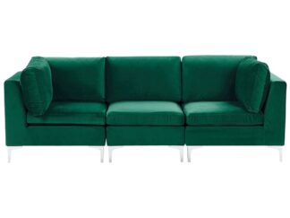 Soffa 3-sits sammet grön EVJA