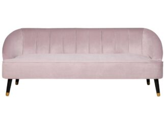 Soffa 3-sits sammet rosa ALSVAG