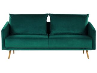 Soffa 3-sits sammet smaragdgrön MAURA