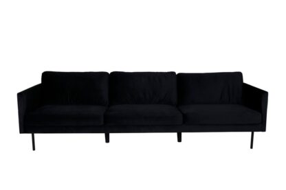 Zoom soffa 3-sits velour svart.