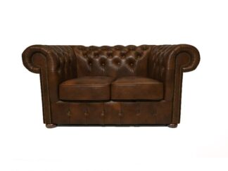 Chesterfield soffa Class läder | 2 sits | ljusbrun