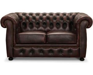Liffey Chesterfield 2-sits soffa Oxblod läder