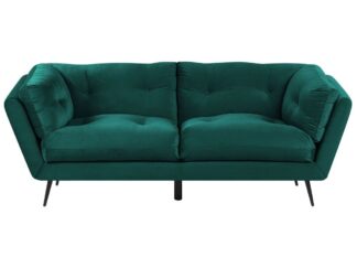 Soffa 3-sits sammet smaragdgrön LENVIK