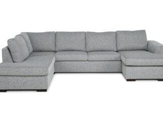 CONNECT U-soffa XL med Divan Höger Finvävt Tyg Röd