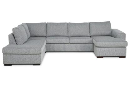 CONNECT U-soffa XL med Divan Höger Grovvävt tyg Röd