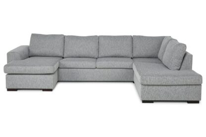 CONNECT U-soffa XL med Divan Vänster Grovvävt tyg Röd